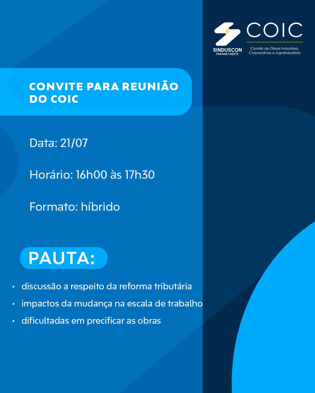 Evento: Reunião COIC